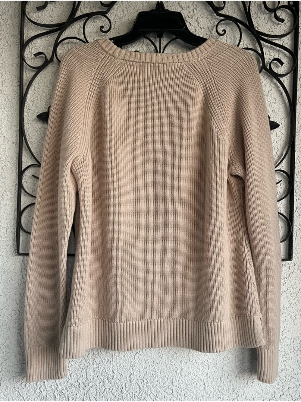 Belle by Kim Gravel Beige Crewneck Sweater with Palm Embroidery - Picture 3 of 7